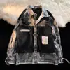 Ropa de Trabajo Funcional Cortavientos Falso Dos Piezas Chaqueta Hombre Primavera y Otoño ins Tendencia Corppy Atractivo Estilo Japonés Marca de Tendencia High Street Chaqueta de Mezclilla Hombre X