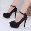 Tacones Altos Primavera y Otoño Nuevo Estilete Plata Cómodos Super Tacones Altos Zapatos de Mujer Pasarela Banquete Boca Baja Zapatos de Mujer Al Por Mayor