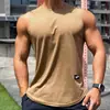 Verano Nuevo Trendy Jersey de Cuello Redondo para Hombre Camiseta Base de Malla Top Deportivo para Fitness Sin Mangas Chaleco Secado Rápido