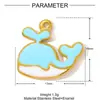 Chanclas de Playa de Vacaciones con Goteo de Aceite Colgante de Acero Inoxidable para Manualidades Pendiente de Ballena con Concha para Mujer Collar Colgante de Joyería de Acero de Titanio