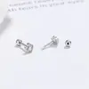 Aretes de Flor con Rosca para Mujer, Aretes de Plata 925, Joyería de Zirconia Estrella de Lujo Ligero de Alta Gama, Aretes de Hélice para Hueso de la Oreja con Diseño de Nicho