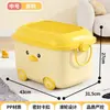 Caja de Almacenamiento de Juguetes de Dibujos Animados para Niños, Caja de Almacenamiento de Plástico para el Hogar con Ruedas, Caja de Almacenamiento para Ropa de Bebé, Snacks, Bloques de Construcción