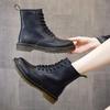 Botas Clássicas 1460 Martin de Couro com Oito Furos para Mulheres, Estilo Europeu e Americano, Moda Retrô, Botas de Biker para Rua, Botas Femininas de Couro de Vaca