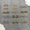 Pendientes Cd de Dior/Christian Dior para Mujer, Estilo Ins de Lujo Ligero, Sensación Vintage de Alta Gama, Pendientes Cd con Letras Tachonadas de Diamantes, Pines de Plata 925, Venta al por Mayor