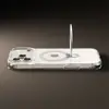 Funda de Soporte Invisible Adecuada para Apple 17 Pro Max, Funda Transparente con Soporte Magnético y Botón Dinámico para Cámara y Protección Antigolpes con Airbag