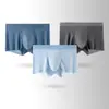 Ropa interior de seda helada para hombre, transpirable de malla, absorbente de sudor, sin costuras, calzoncillos bóxer para niños, ropa interior fina de verano de cuatro esquinas