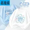 Camiseta de Manga Longa para Meninas, Estilo Primavera e Outono, Novo Modelo 2025, Algodão Puro Infantil, Super Fofa, Blusa Fina de Outono para Menininhas