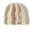 Gorro de Cachemira para Mujer, 100% Cachemira Pura de Cabra, Estilo Nuevo, Tejido a Crochet Intrincado, Diseño Hueco, Tejido, Cálido, Gorro Protector para Orejas