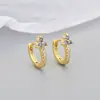 Brincos de prata de lei 925 estilo luxo leve europeu e americano, personalidade geométrica ins, turquesa azul com fechos de diamante para mulheres