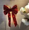 Lazo Navideño Iluminado con LED, Lazo Decorativo con Tacto de Alta Calidad, Lazo de Cinta de Terciopelo con Colgante