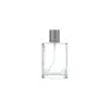 Frasco de perfume transparente de alta qualidade, frasco quadrado de vidro vazio, 30ml, 50ml, 100ml, frasco com borrifador de pressão, frasco de perfume com tampa de encaixe