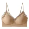 Venta Directa de Fábrica Venta Caliente Transfronteriza Ropa Interior de Encaje Sin Costuras para Mujer, Estilo Delgado, Realce para Pecho Pequeño, Tira de Gel, Sujetador Hermoso de Espalda Estilo Camiseta