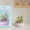 Suculento Ramo de Rosas en Maceta, Planta de Flores Eternas, Juguete Educativo de Ensamblaje, Regalo de Cumpleaños para Niña, Bloques de Construcción al por Mayor