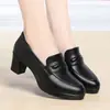 Saltos Altos Pretos Bico Redondo Femininos Salto Grosso Plataforma Impermeável 2026 Chegada de Outono Sapatos Casuais Femininos Pés Não Cansados Sapatos Femininos