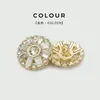 Botões Vazados de Metal com Flores Inteiras de Diamante Estilo Europeu e Americano para Casacos Trench, Botões de Terno, Roupas de Exterior, Peles, Acessórios para Casacos de Caxemira