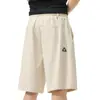 Diseño de Logo Triángulo Verano 2026 Shorts Casuales Marca de Moda Retro Genial Pantalones Rectos Sueltos de Longitud Media para Hombre