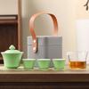 Trabajo Externo Accidental Festival del Bote del Dragón Viaje Marrón Té Kung Fu Paquete del Destino Juego de Té para Cliente Logo de Zongzi Tapa Rápida para Taza Kung Fu Yuanshan