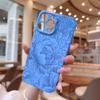 Capa de Celular iPhone 15 com Flor Azul Ins Transfronteiriça para Apple 14promax Capa de Celular Totalmente Coberta Filin Capa Dura