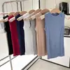 2022 Camisola Feminina Primavera Nova Chegada Versátil Slim Fit Emagrecedora Camisa Base Manga Curta Camiseta Top Interno