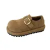 Sapatos de algodão com sola grossa e fleece, bolsa Rad retrô, quentes e bonitos 2026 Mules, sapatos de salto sem cadarço, inverno