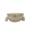 Nueva Bolsa de Pecho a Rayas de Colores y Bloques de Color, Bolso de Concha de Paja de Moda y Versátil, Gran Capacidad, Bolso Cruzado Simple para el Día a Día, Moderno