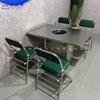 Estilo Industrial Acero Inoxidable Mesa para Hot Pot Tienda de Barbacoa Tienda de Brochetas Mesa con Caja para Cocina de Inducción Comercial