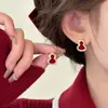 Festa de Ano Novo~ Brincos de Cabacinho da Sorte Vermelho para Mulheres, Simples e Únicos com um Toque de Luxo, Acessórios de Orelha Vermelhos Versáteis Ankela