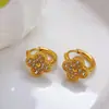 Colar de Aço Titânio com Flor de Trevo de Quatro Folhas de Cristal Strass Estilo Europeu e Americano para Mulheres, Corrente para Clavícula, Anel, Brincos, Modelo Tendência 2026 Inspirado em Design