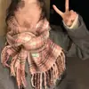 Bufanda Cuadros Estrellas Estilo Coreano Nueva para Mujer Otoño Invierno Estudiantes Parejas Chal Versátil Calentador de Cuello al por Mayor