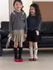 WC227 Nuevos Calcetines de Volantes para Niñas de Otoño Color Retro Estilo Coreano Cuadros Lazo Calcetines a Media Pantorrilla Calcetines para la Pantorrilla de Niños