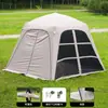 Tenda de dossel tipo domo autoportante de abertura rápida para acampamento ao ar livre para primavera e outono, adequada para piqueniques em parques e acampamento, à prova de chuva com proteção solar revestida de preto