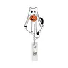 Nuevo Gato Negro Fantasma Calabaza Acrílico Personal Médico Retráctil Giratorio Portatarjeta de Identificación Clip para Insignia Hebilla Deslizable con Brillo