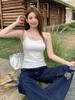 Camisola de Algodão Puro Fina de Verão Roupa Íntima Feminina Roupa Íntima Preta e Branca Slim Fit Tamanho Grande Roupa de Baixo para Usar por Cima