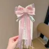 Horquilla para el Cabello con Cinta de Lazo Estilo Antiguo Accesorios para el Cabello Niños Nuevo Año Rojo Festivo Horquilla Niña Traje Han Tocado