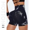 Shorts Esportivos Fitness ao Ar Livre Feminino Tie-Dye Calça de Yoga Alta Elasticidade Justa Secagem Rápida Shorts de Yoga Calça de Três Pontos Bumbum Levanta