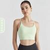 Roupa Íntima Esportiva Feminina de Alta Resistência à Prova de Choque com Decote U Alça de Yoga Leica Corrida Fitness Roupa Íntima de Yoga