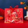 Bolsa de Presente Vermelha Chinesa Bolsa de Mão Vermelha Embalagem do Ano do Cavalo Bolsa Universal para Feriados Bolsa de Ombro Bolsa de Papel Bolsa de Presente de Ano Novo