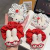 Gafas Estilo Coreano Conejo Miffy Goma para el Cabello Chica Dulce Versátil Lunares Scrunchie Dulce Cuerda para el Cabello de Chica Hada Goma para el Cabello