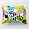 Ins Funda de Almohada de Poliéster de un Solo Lado con Patrón de Frutas Sandía Plátano Piña Fresa Funda para Cojín de Cintura Funda para Almohada de Cama