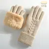 Nuevos Guantes de Invierno para Mujer con Pantalla Táctil, Guantes de Punto a Prueba de Frío para Ciclismo al Aire Libre, Guantes Cálidos de Doble Capa con Forro de Felpa y Engrosados