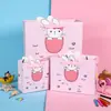 Sacola de Presente com Estampa de Desenho Animado, Sacola de Embalagem de Compras Criativa para Mão, Sacola de Papel para Lembrancinha de Aniversário Infantil, Material Atacado Ecologicamente Correto