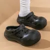 Zapatillas Gruesas de Verano 2026 para Mujer Estilo DIY de Celebridad, que Aumentan la Altura, Antideslizantes, para Dedos Grandes, Zuecos Frescos