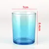 Vaso de Vidrio para Velas Colorido 7084 Vasito Difusor con Spraymateado Portavelas de Aroma Decoración del Hogar Adorno de Vaso para Velas con Impresión de Logo