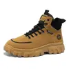 Botas Martin Masculinas de Cano Alto para Outono Calçados de Trabalho Masculinos Tendência Versátil Solado Grosso Estilo Britânico Retrô Botas Curtas de Montanhismo
