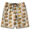 Pantalones Cortos de Playa Estampado Digital 3D de Dibujos Animados de Hamburgo para Hombre, Pantalones Cortos Frescos de Calle, Pantalones de Playa 2024, Comercio Exterior Transfronterizo