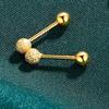 Yinian s925 plata esterlina aretes de tuerca de rosca para mujer aretes simples de cuentas redondas esmeriladas anti-caída aretes de doble cara delanteros y traseros