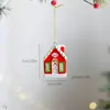 Nuevo Colgante de Resina Pintado a Mano Estilo Europeo Navideño Tren Pequeño Tridimensional Retro Calcetines Adorno de Árbol de Navidad Decoración de Atmósfera