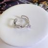 S925 acessórios de prata dupla camada anel aberto artesanato antigo k artesanato de ouro com contas 7-8mm acessórios sem contas