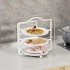 Estante de Almacenamiento para Preparación de Cocina Estante de Almacenamiento Multifuncional para Ingredientes de Olla Caliente Estante de Múltiples Niveles para Sobras Soporte para Bandejas de Platos