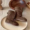Botas retro Martin para niños, Botas de tacón de ballet Maillard, Botas geniales de nuevo diseño con punta redonda y lazo para niñas